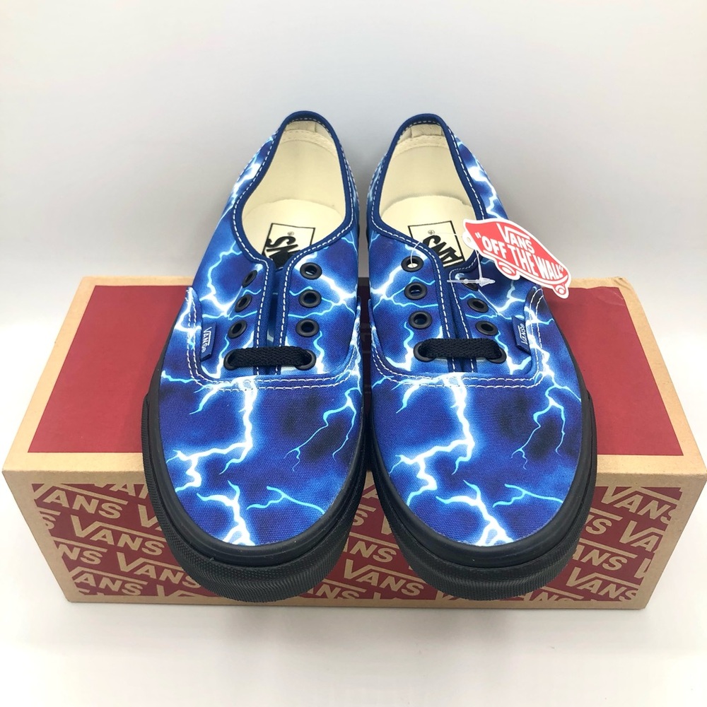 Vans Authentic Lightning Blue/Black Athletic Skate Shoe Casual Sneaker Women 7.5 - Picture 3 of 13